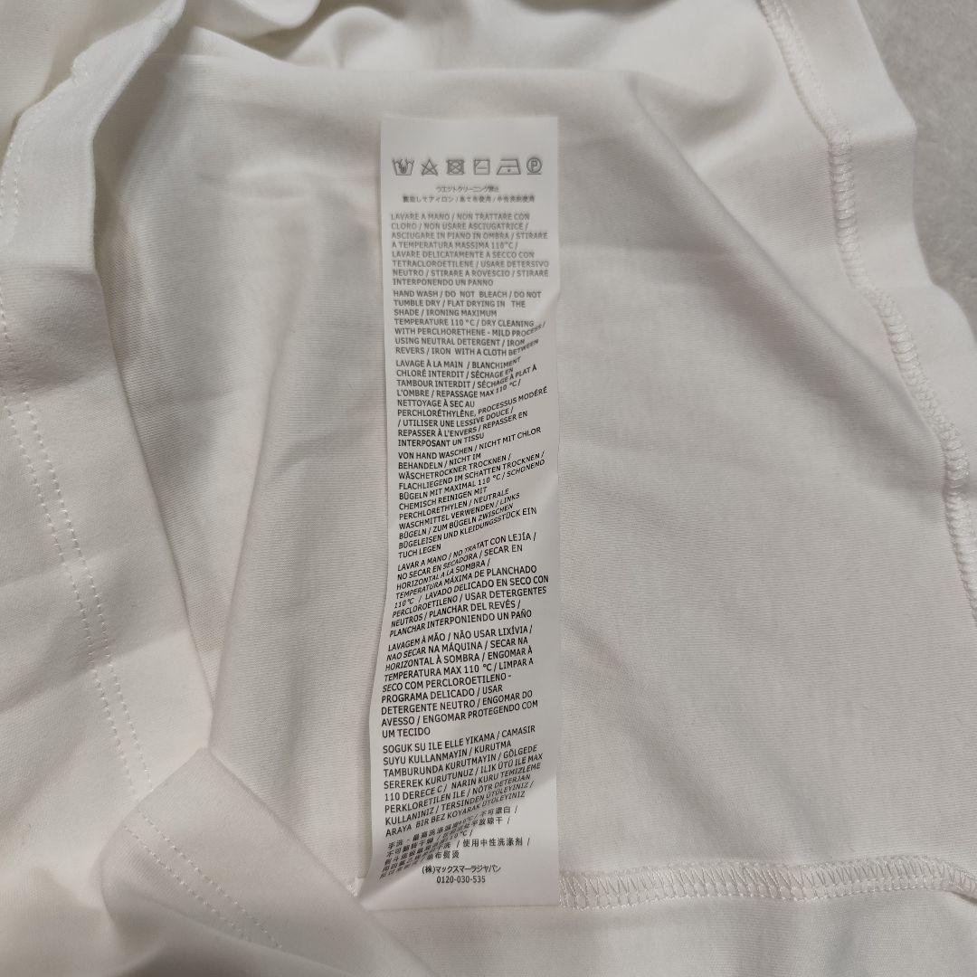 新品 MaxMara プリント Tシャツ ホワイト×キャメル XS