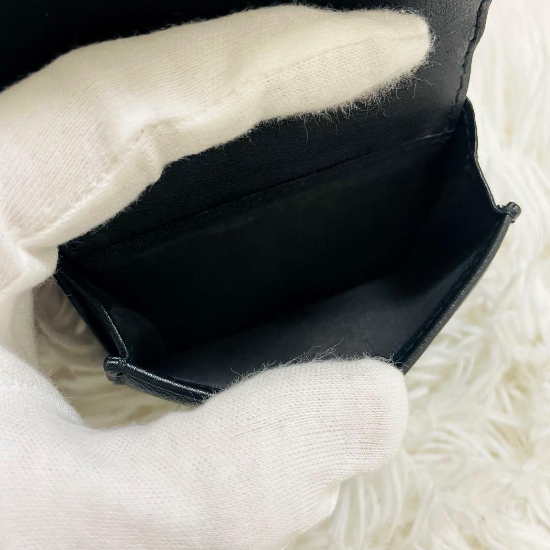 極美✨ディオール 三つ折り財布 カロ カナージュ キルティング レザー 黒