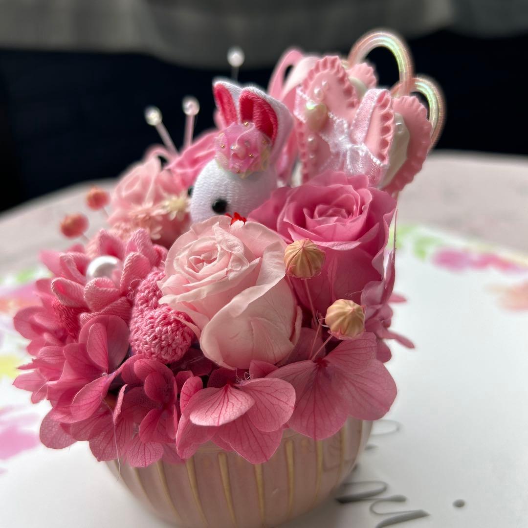 ハンドメイド❣️薔薇の華園❣️ピンクピンクアレンジ❁⃘*.゜