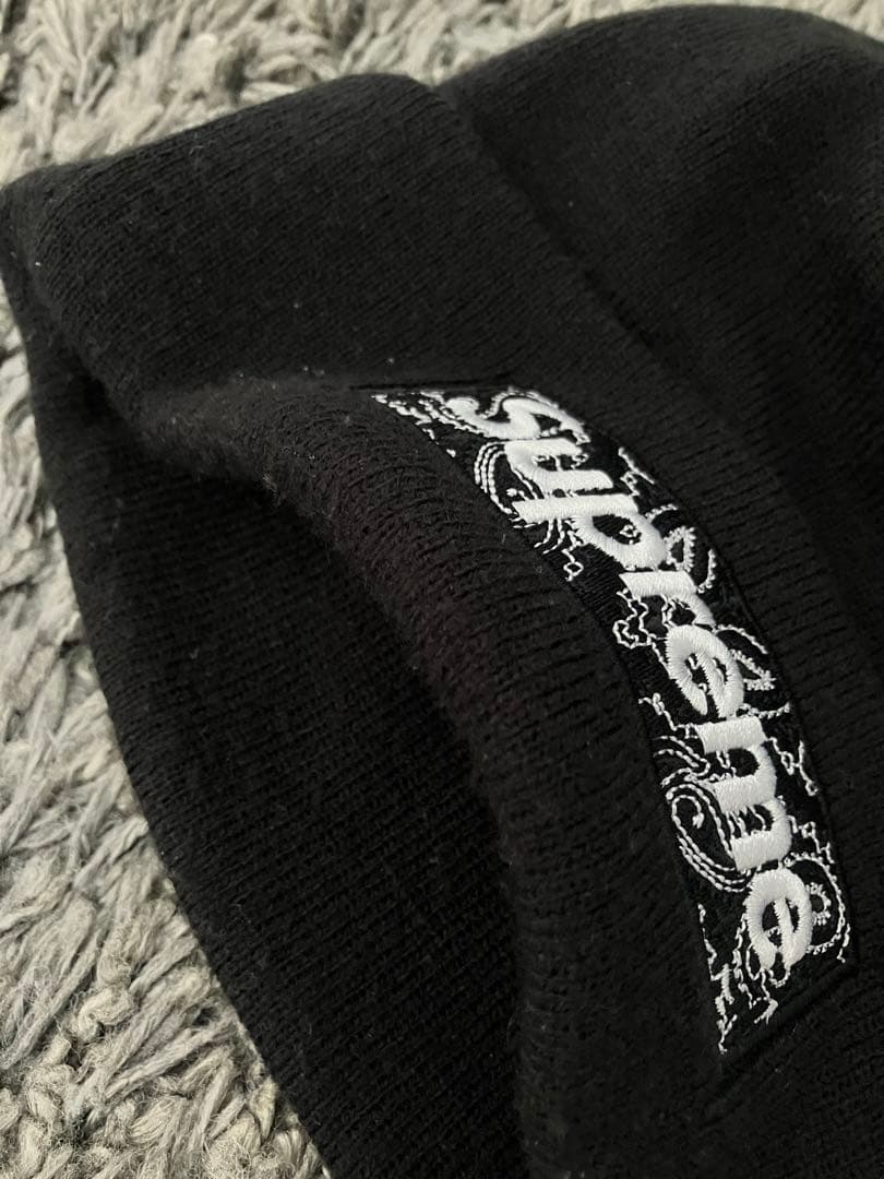 Supreme bandana box logo beanie ビーニー 黒