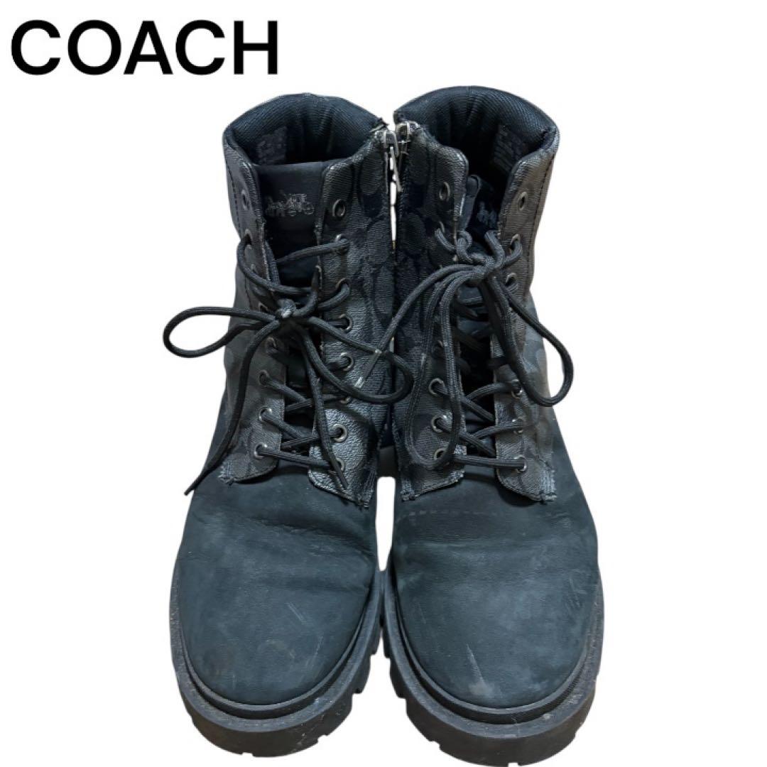 COACH ブラック ワークブーツ