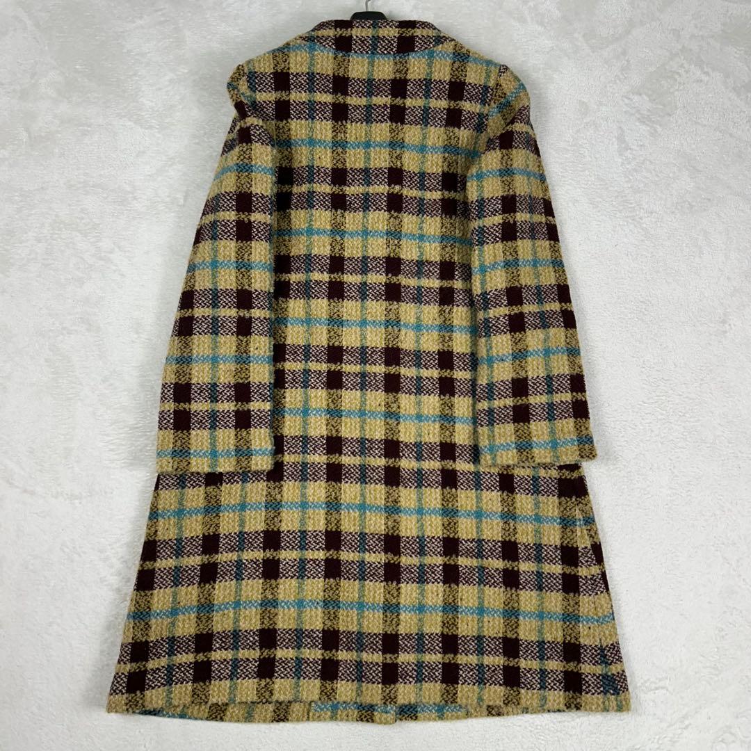 完売♡ホコモモラ リングチェック ツイードノーカラーコート くるみボタン