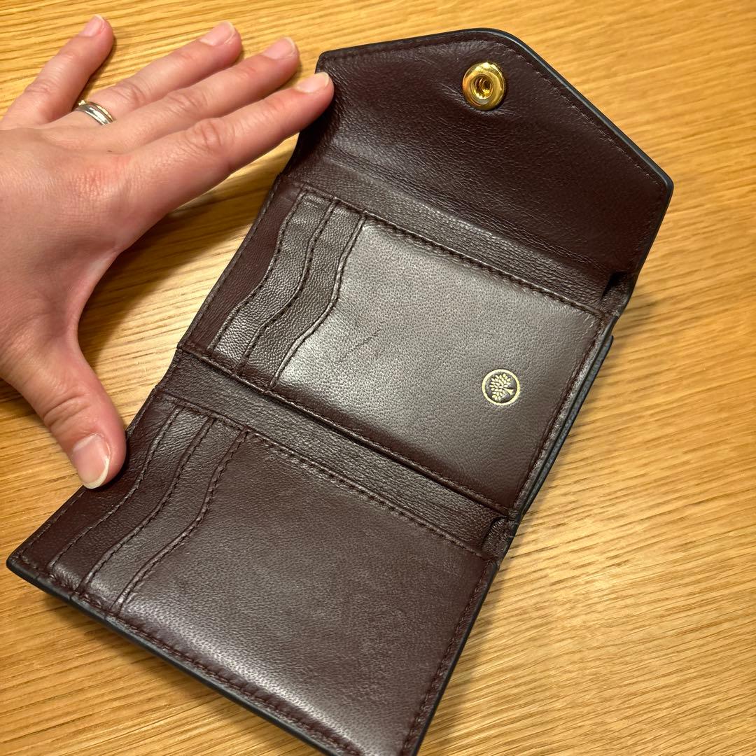 ライトブルー レザー 二つ折り財布