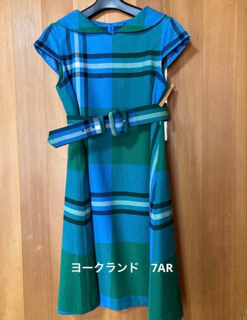 York land ヨークランド　タータンチェック　ウール　ワンピース