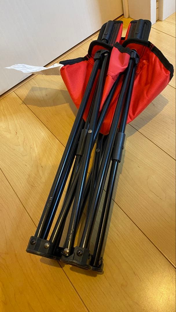 【美品】Colemanコンパクトクッションチェア レッド×ブラック4脚セット