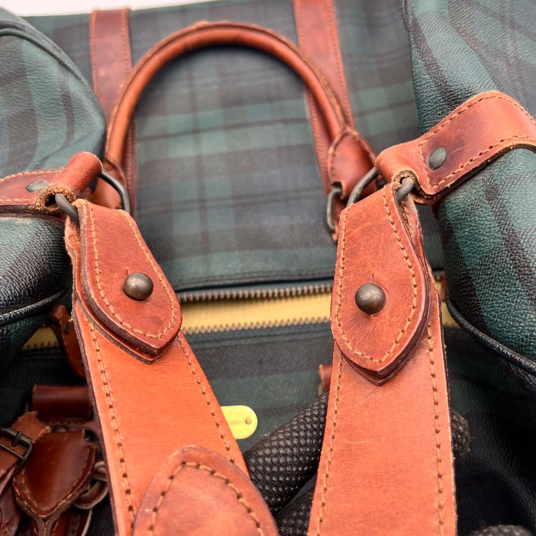 【ブラシ付き】RALPH LAUREN ボストンバッグ グリーン レザー