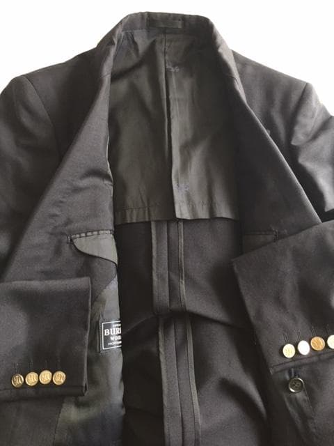 良品BURBERRYSネイビー ダブルブレスト テーラードジャケット