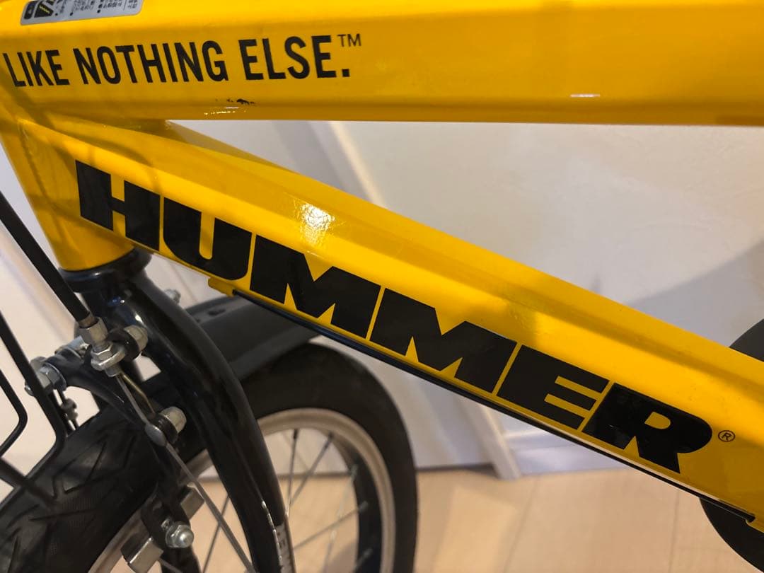 HUMMER 幼児用自転車 イエロー 前カゴ、補助輪付き