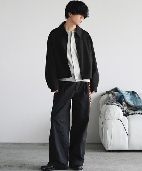 TECH WOOL GABARDINE ZIP BLOUSON ブラック XS
