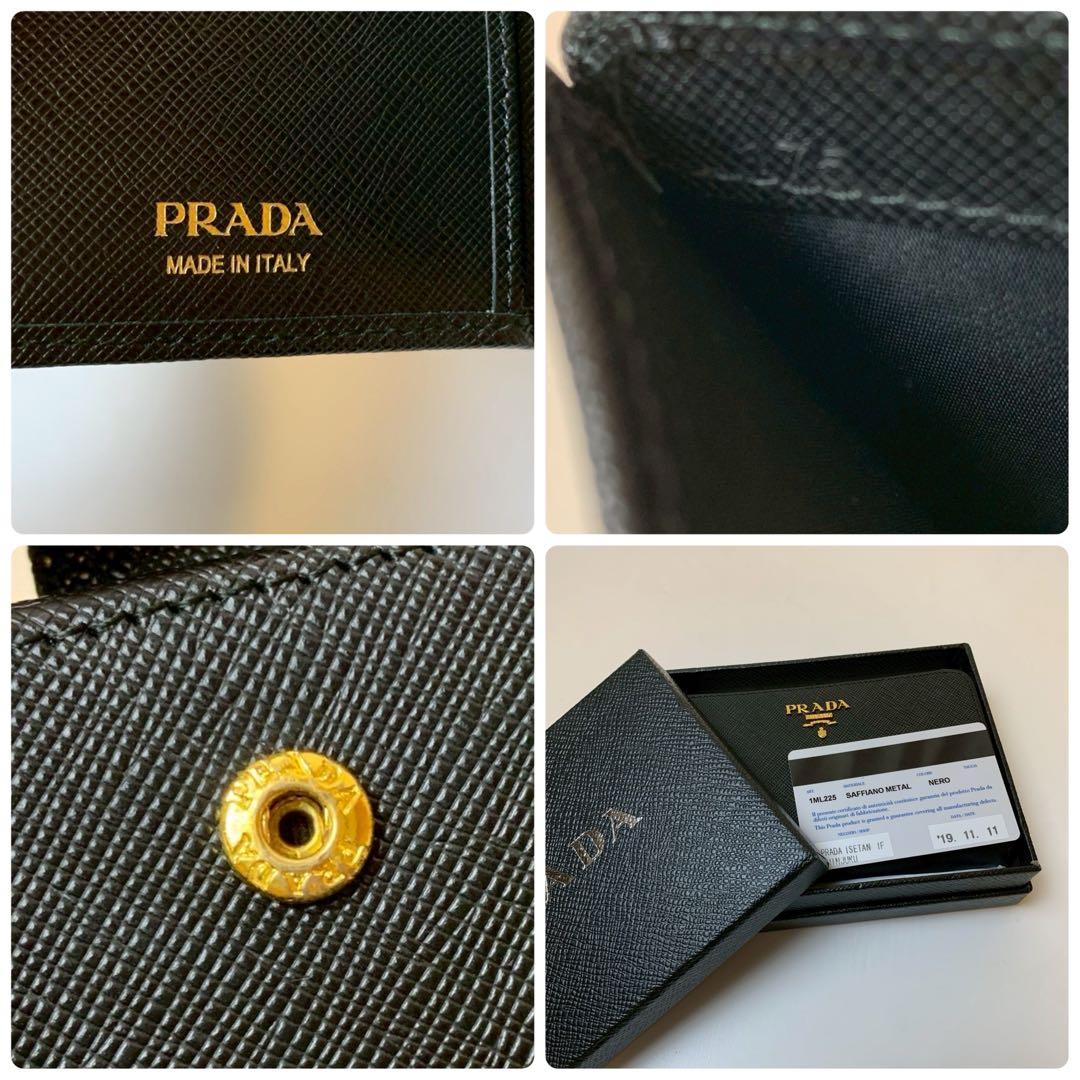 【未使用級】 PRADA プラダ 折り財布 二つ折り ブラック 黒色