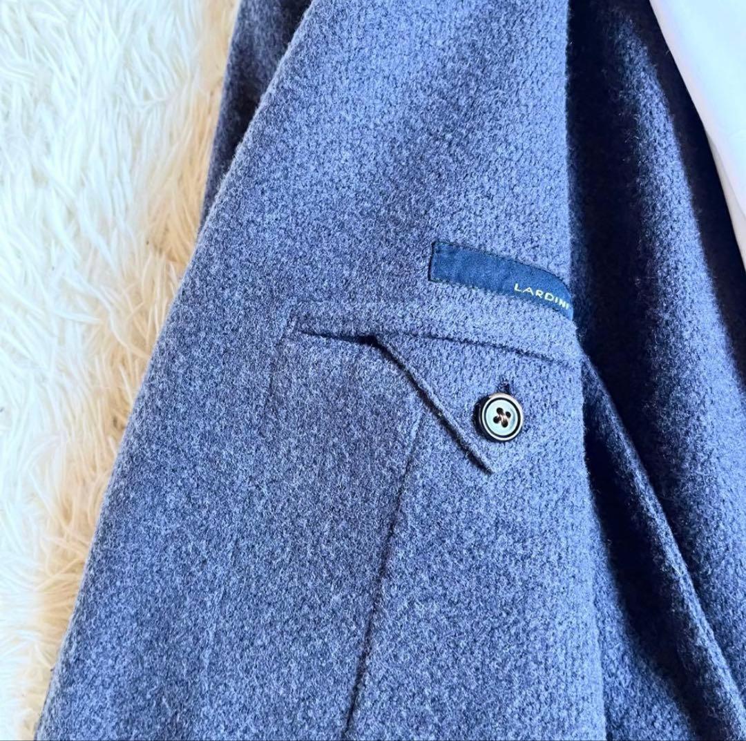 <美品> LARDINI ネイビー 起毛ウールジャケット サイズ48
