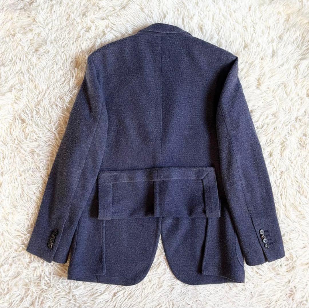 <美品> LARDINI ネイビー 起毛ウールジャケット サイズ48