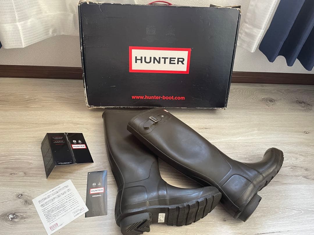 HUNTER ハンター ロング レインシューズ 長靴 ブラウン 24cm