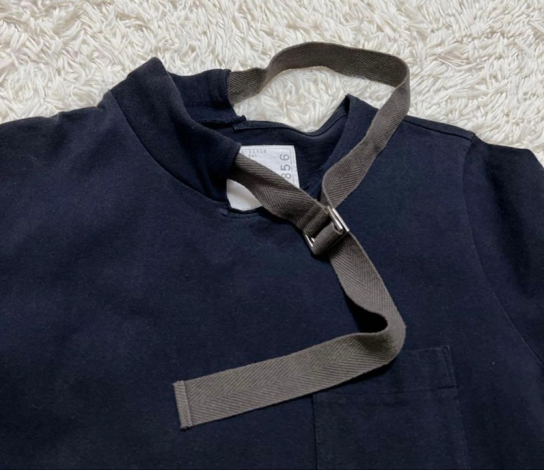 sacai　ワンピース　ドッキング　レイヤード　ベルト　コットン　ネイビー　M
