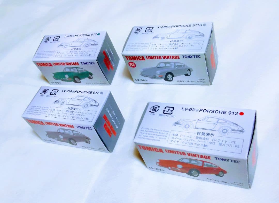 未使用！トミカリミテッドヴィンテージ 　ポルシェ９１１・９１１Ｓ４台商品は写真で