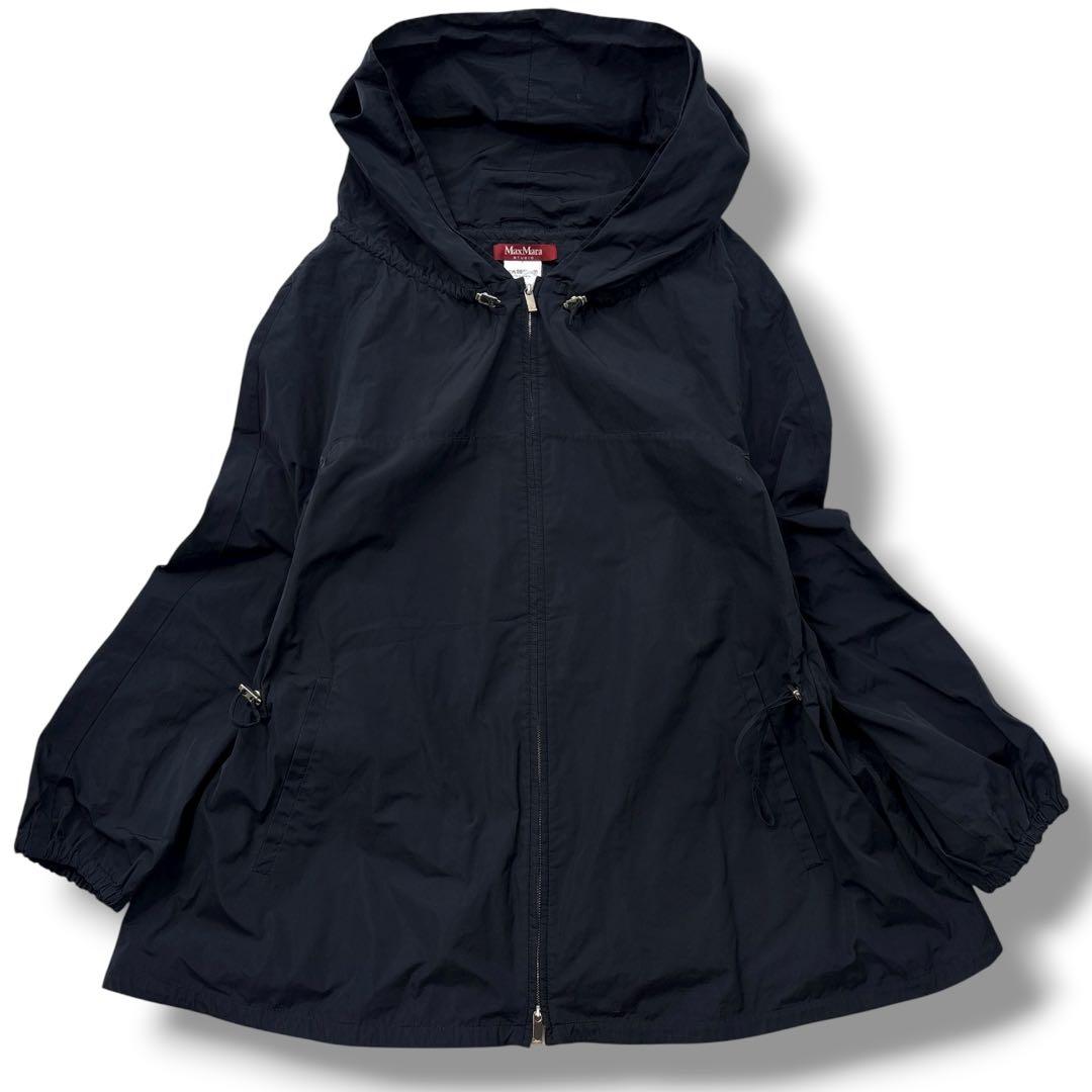 【美品】MAXMARA マックスマーラ ナイロン 　モッズコート　ジャケット　黒