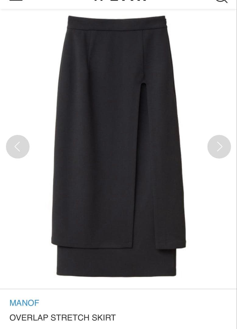 マノフ　MANOF OVERLAP STRETCH SKIRT　ブラック