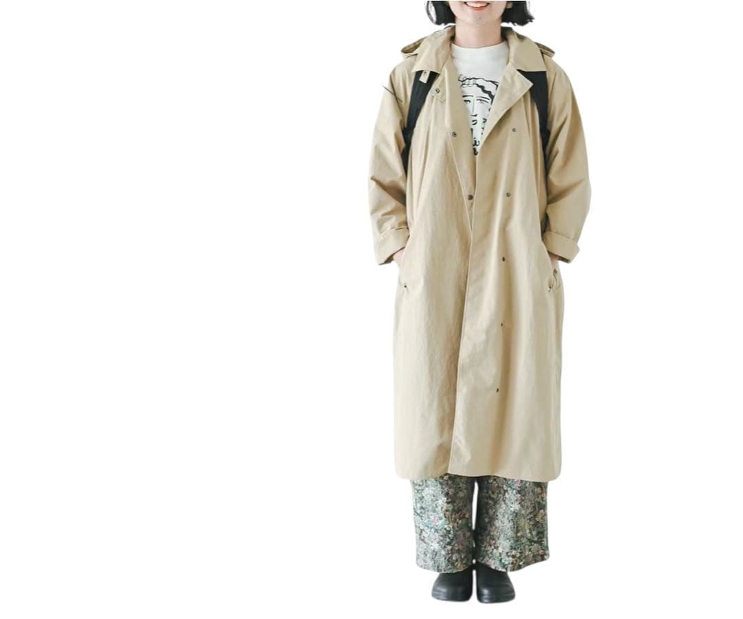 北欧暮らしの道具店 レインコート ベージュ 撥水 トレンチ風 完売品 美品