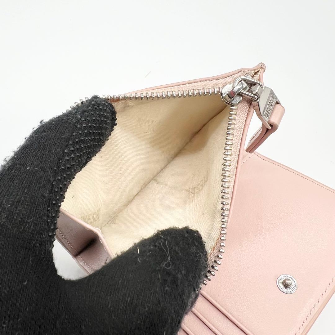 美品✨ディーゼル　ミニウォレット　二つ折り財布　Dロゴ　メタルロゴ　ピンク