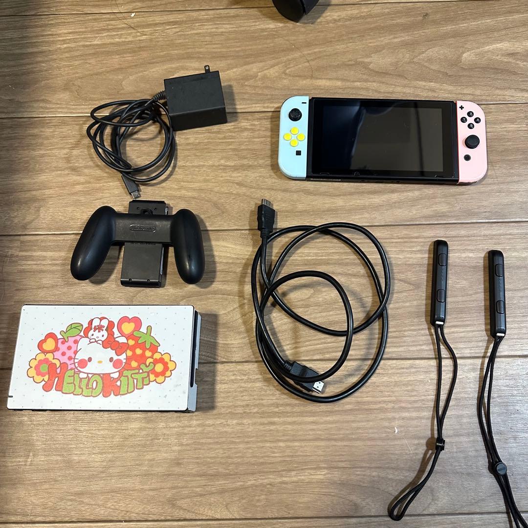 Nintendo Switch 本体 （粉×水色のグラデーションスキンシール貼付