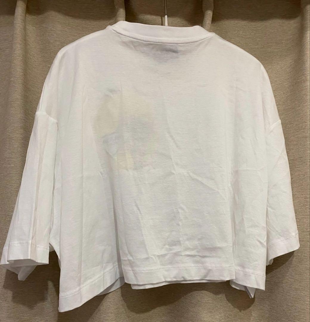 【試着のみ】PRADA プラダ Tシャツ 半袖 ショート丈 Mサイズ