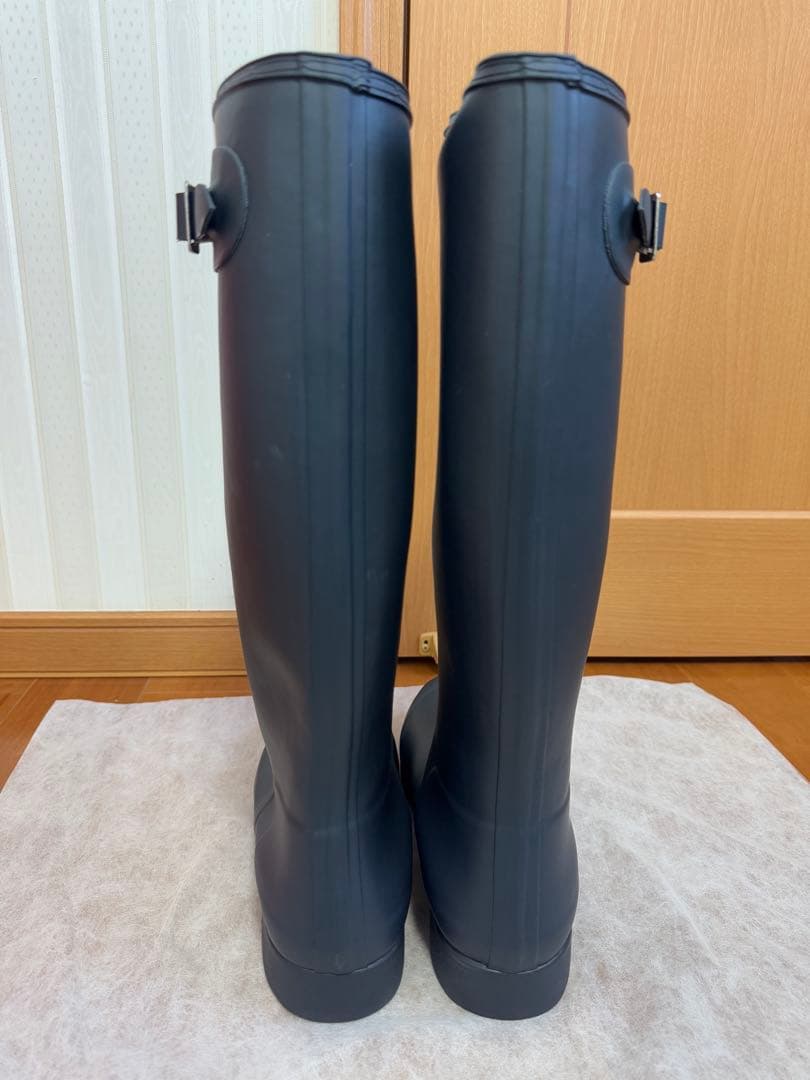 HUNTERネイビーロングブーツバックル EK8 EU42 US10JP28cm