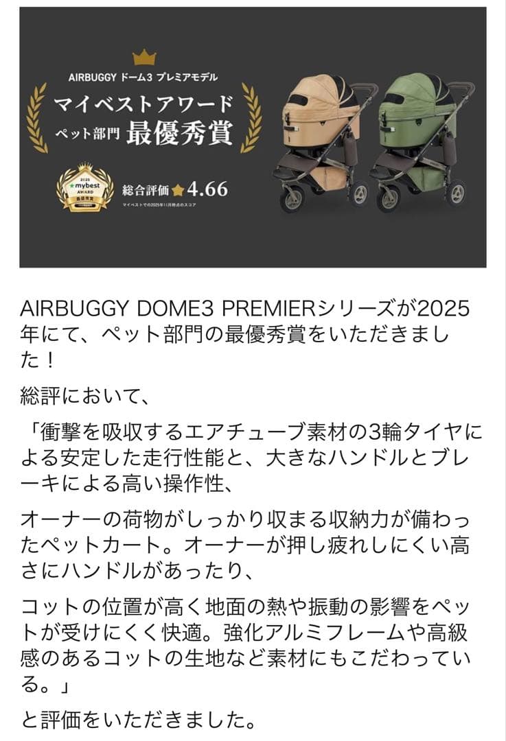 AIRBUGGY DOME3 PREMIER LARGE 美品