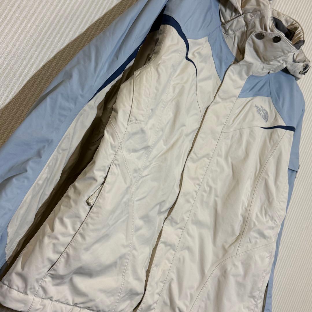 （美品）ザ・ノースフェイスUS古着　スノーウェア　水色/アイボリー　レディースM