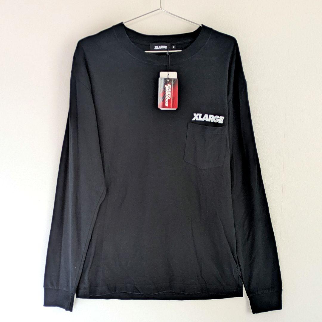 XLARGE ブラック ロングスリーブ Tシャツ　ワイスピ　ロンT