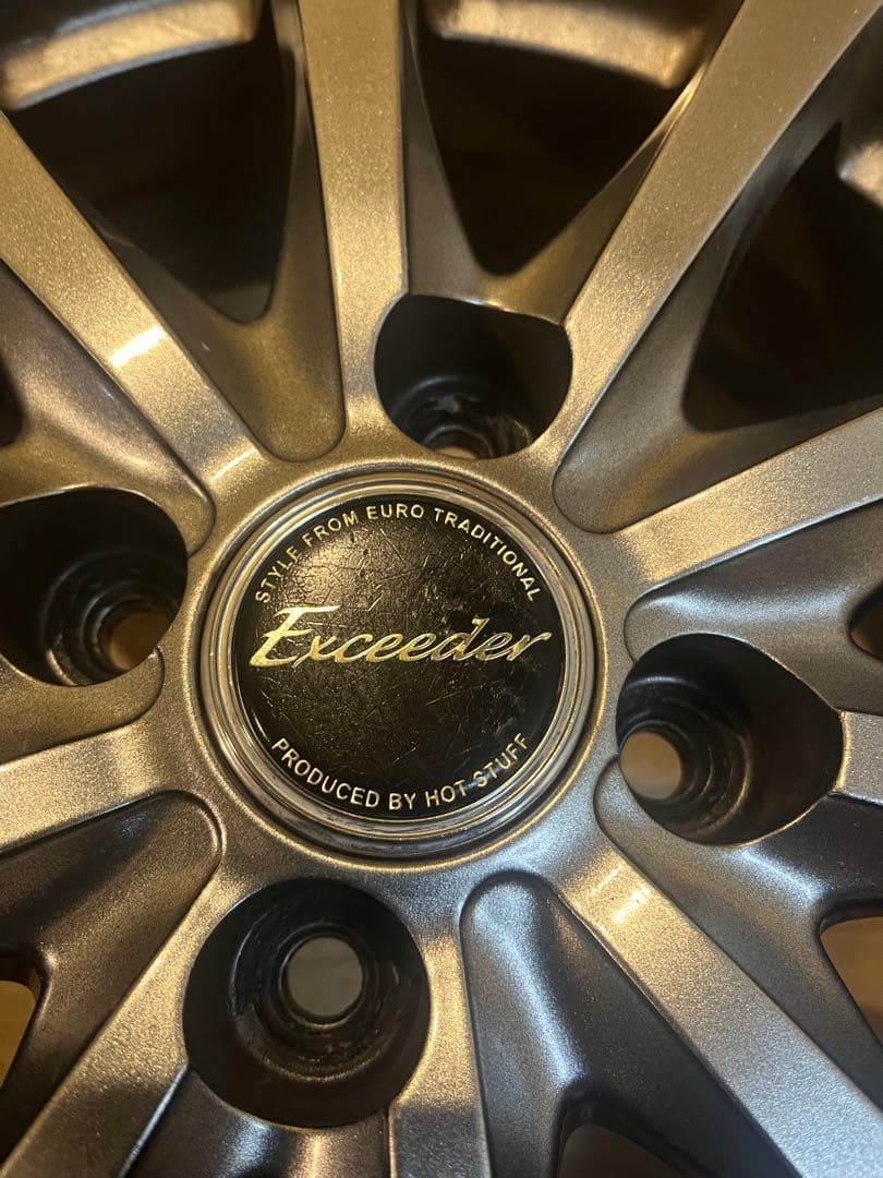 送料込！ホットスタッフ5.5J4H100の15インチ アルミホイールガンメタ4枚