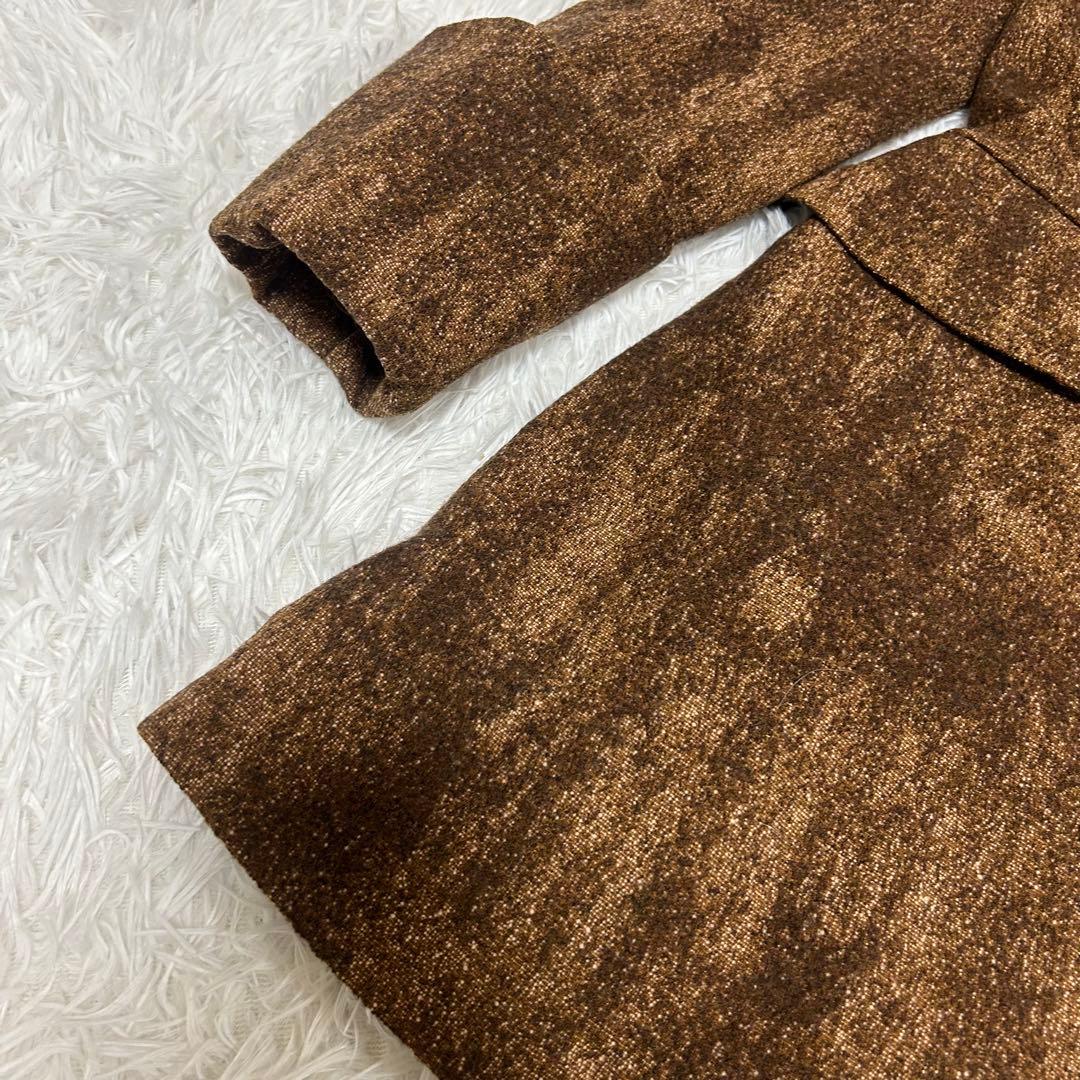 A FERRETTI ウールコート ファー衿 ダブルボタン ブラウン