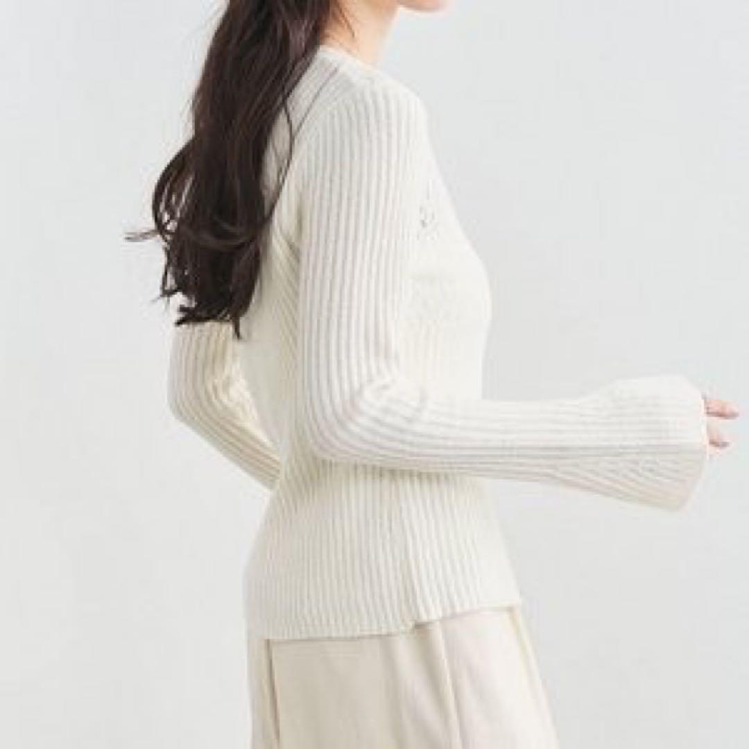 COCODEAL 柄あみニットカーディガン