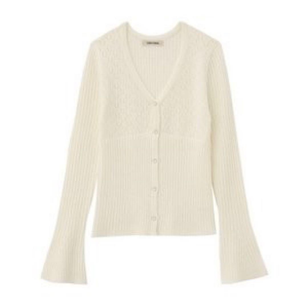COCODEAL 柄あみニットカーディガン