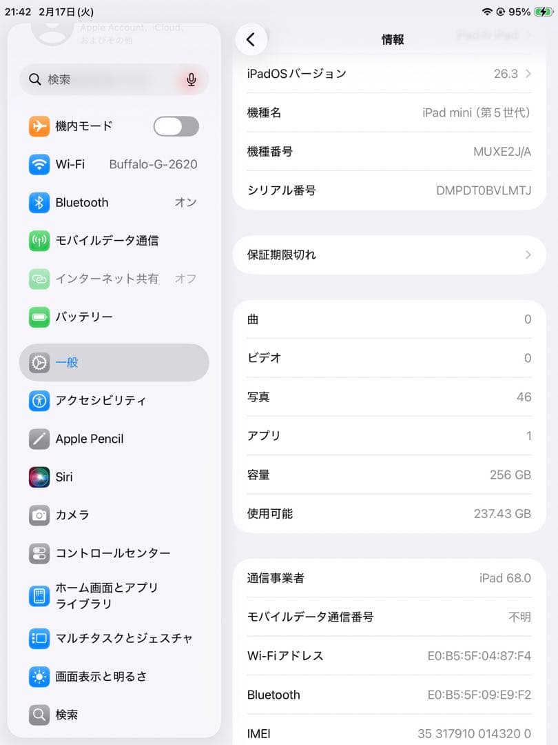 iPad mini 5 256GB Wi-Fi+Cellular ゴールド