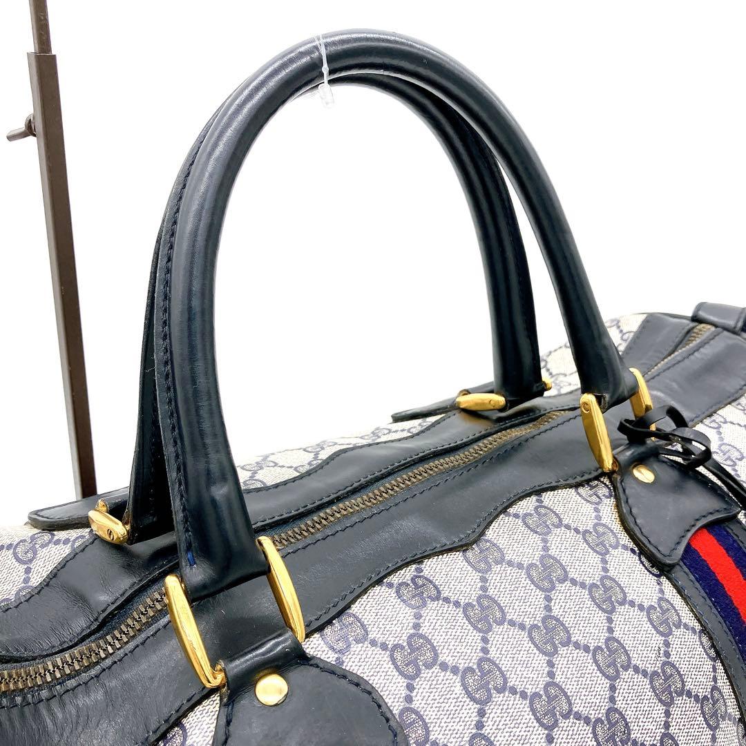 【GUCCI】ボストンバッグ　GGスプリーム シェリーライン　ゴールド金具