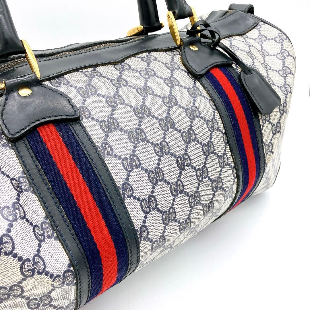 【GUCCI】ボストンバッグ　GGスプリーム シェリーライン　ゴールド金具