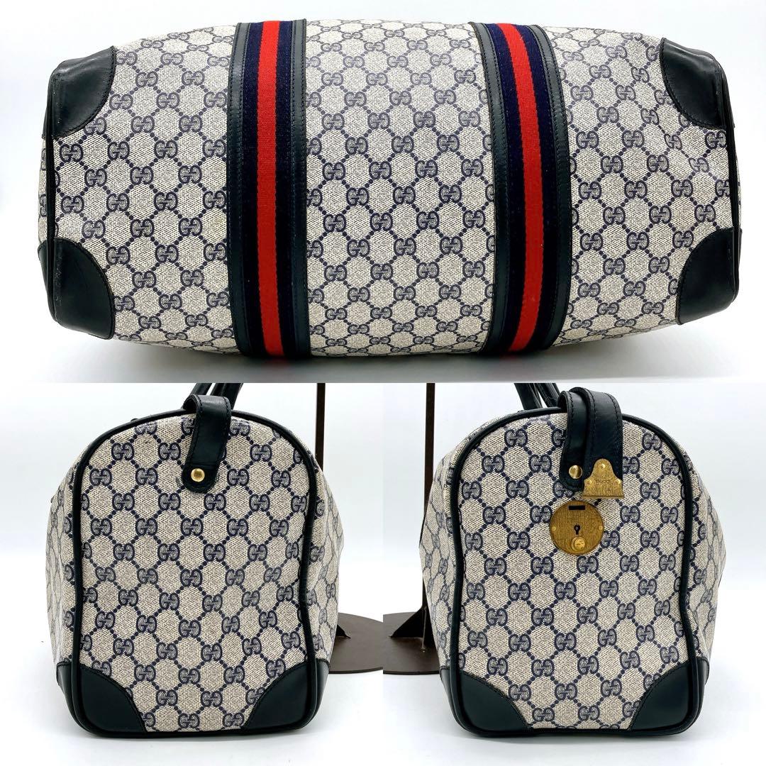 【GUCCI】ボストンバッグ　GGスプリーム シェリーライン　ゴールド金具