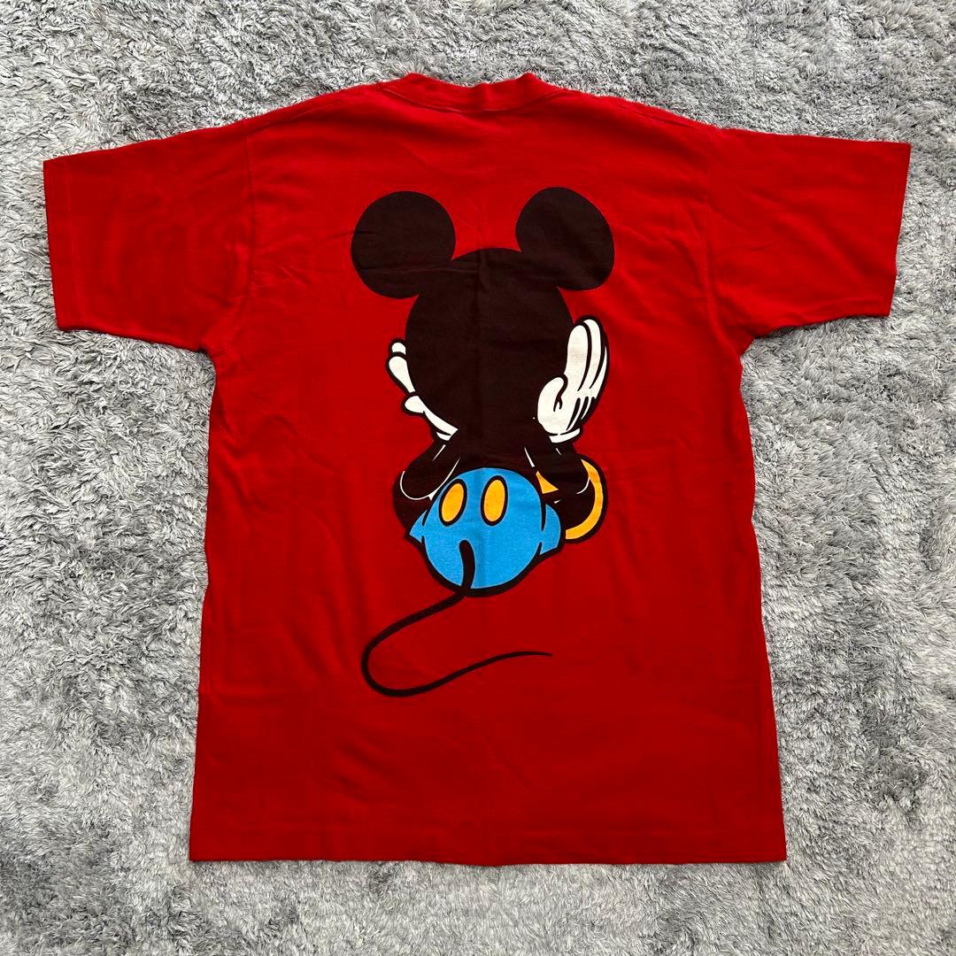 レア 90s USA製 お座りミッキー 青パン Mickey シングルステッチ