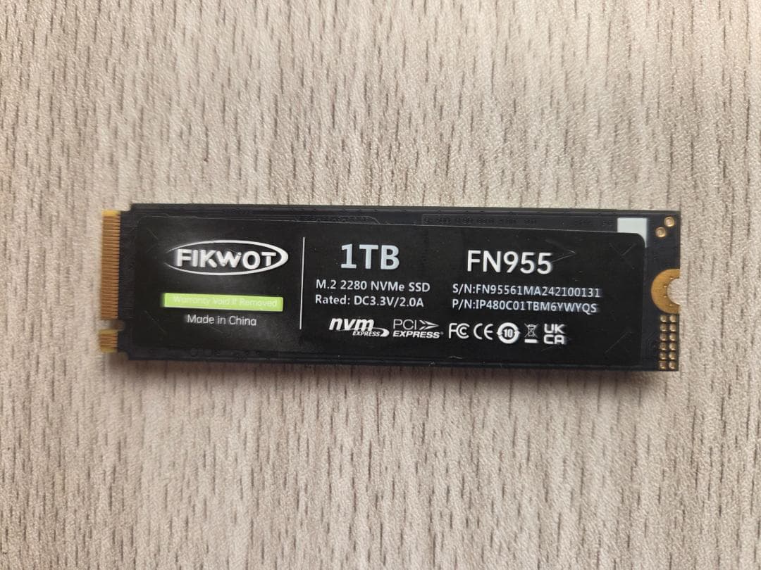 内蔵型SSD FIKWOT 1TB M.2 NVMe SSD PCIe Gen4.0x4