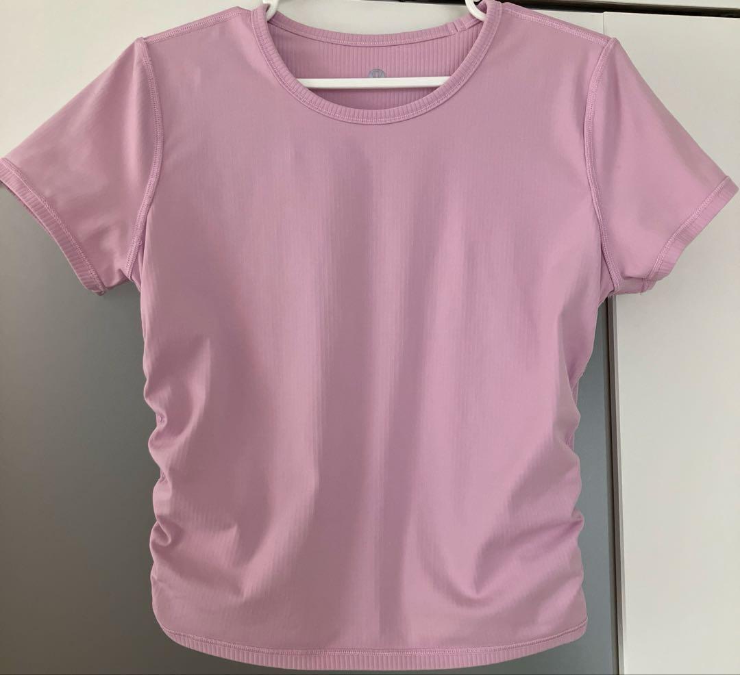 Lululemon Tシャツ 半袖 リブ ピンク サイズ8 M