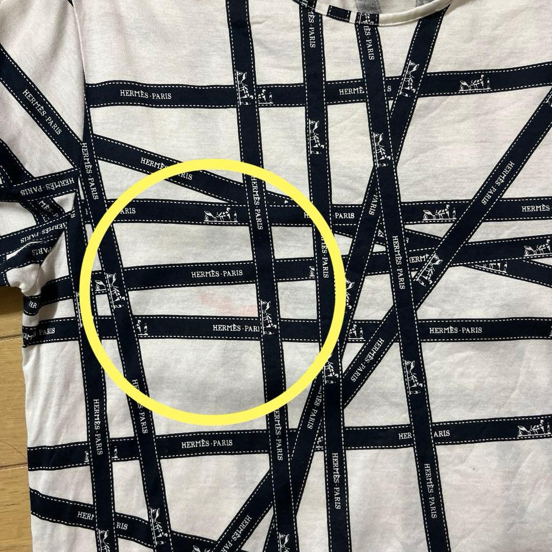 HERMES リボン柄 Tシャツ Sサイズ