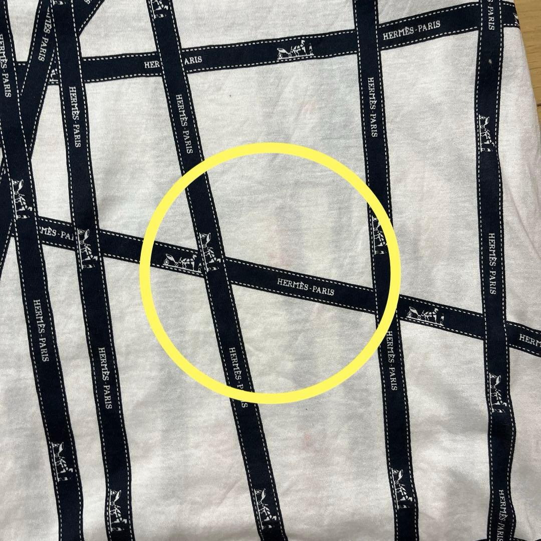 HERMES リボン柄 Tシャツ Sサイズ
