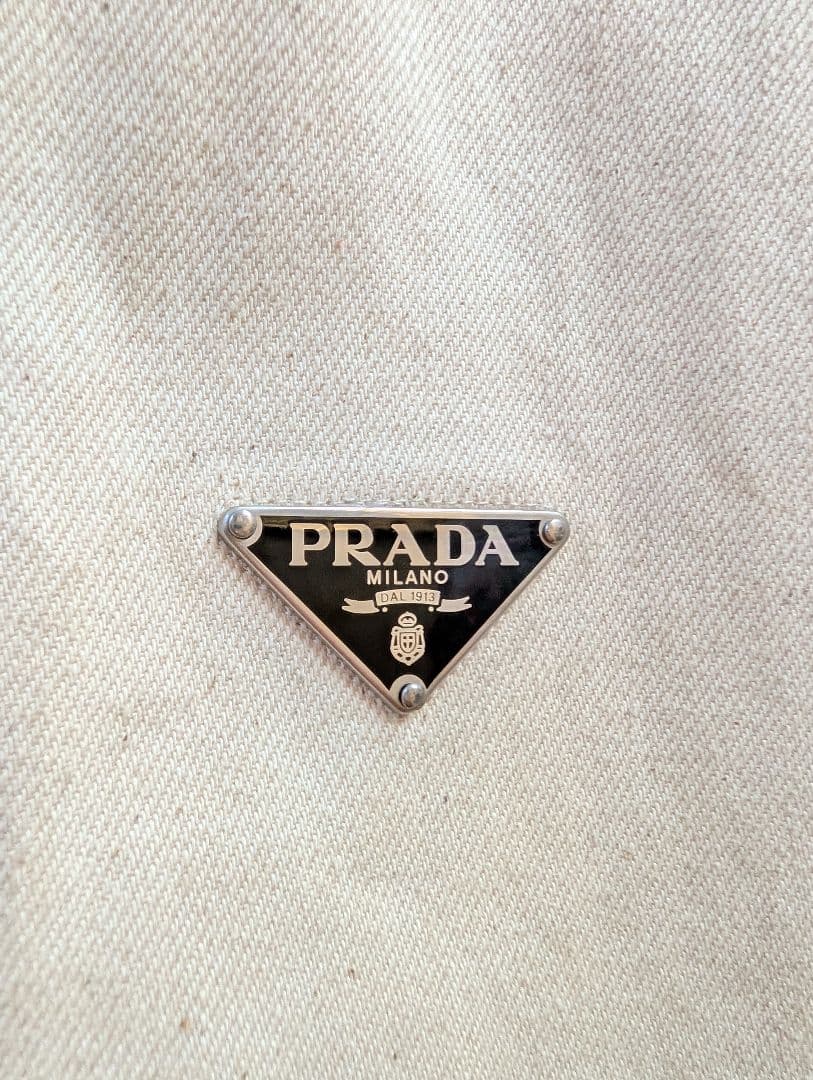 正規品 PRADA ベージュ デニム ベスト ジレ M プラダ青山店購入