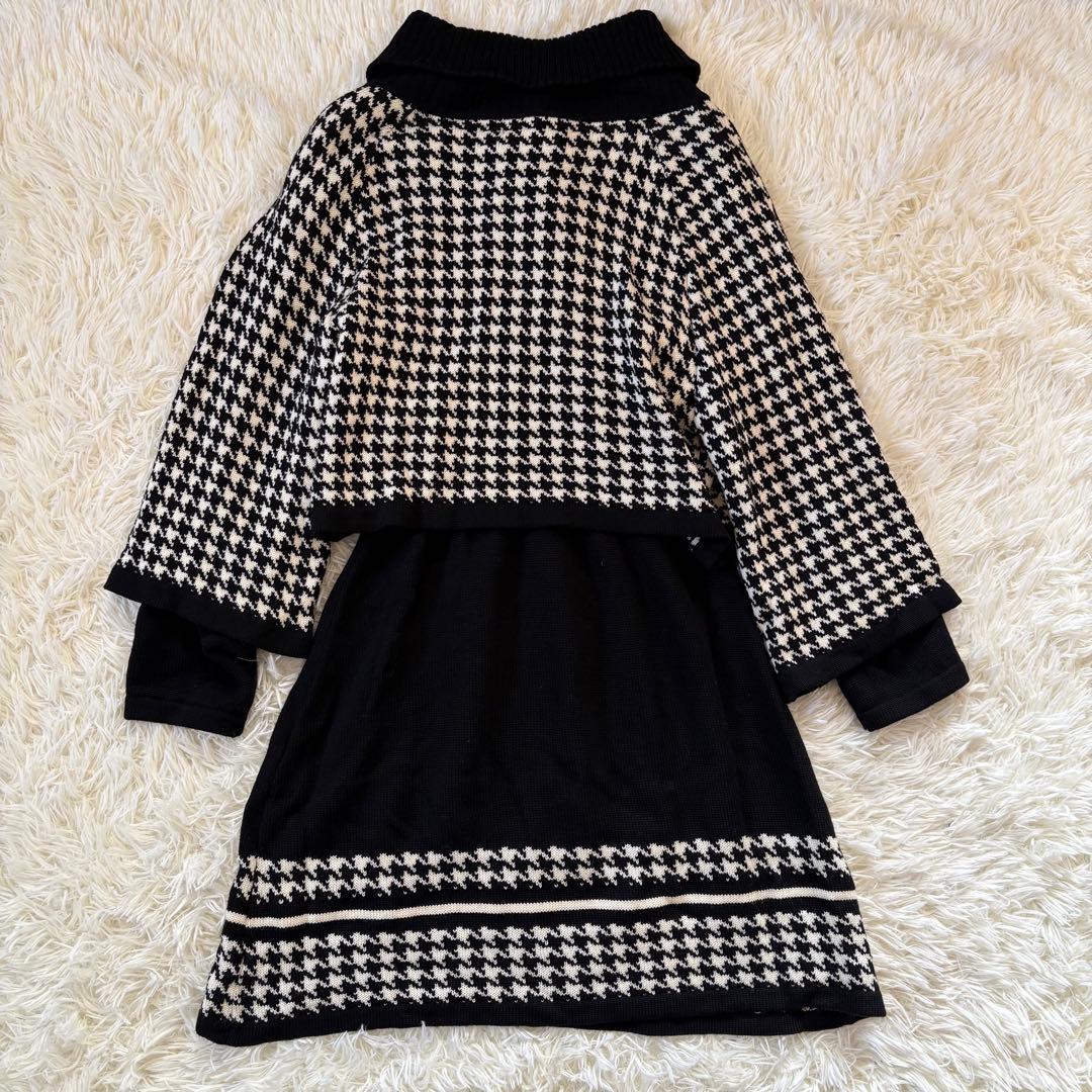 クレージュ セットアップ　ワンピース　ジャケット　千鳥格子　黒