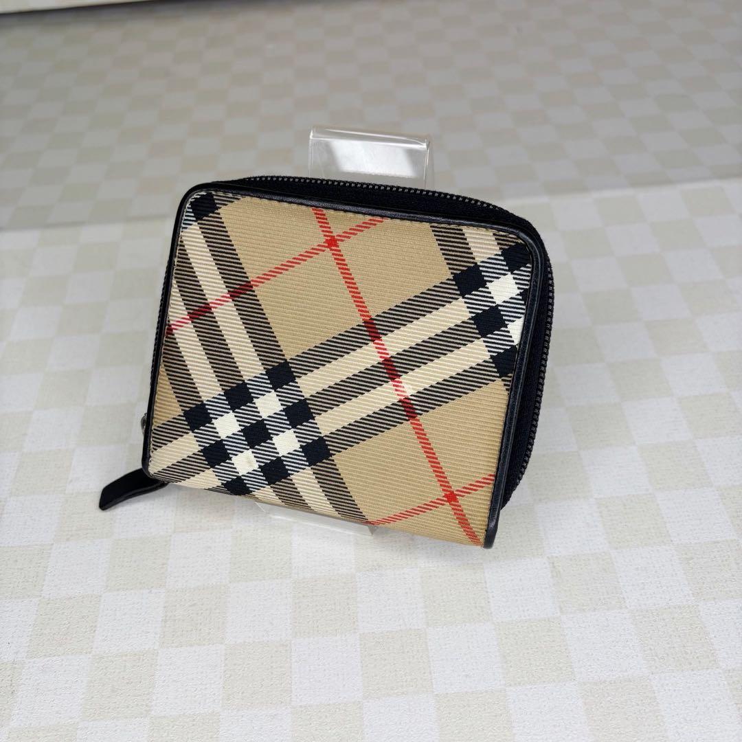 極美品　Burberryバーバリー　財布　二つ折り　ラウンドジップ　M54
