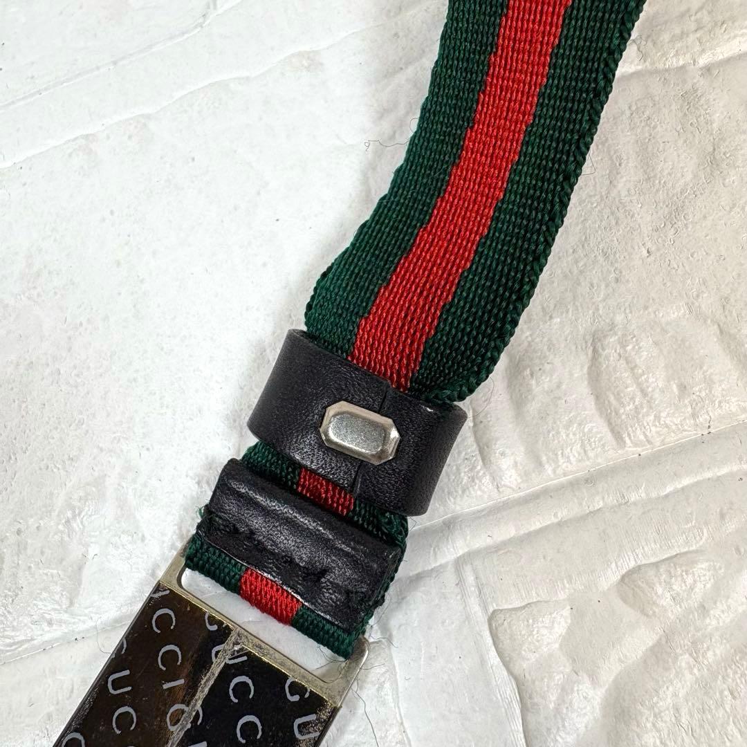 ☆グッチ GUCCI ネックストラップ シェリーライン グリーン レッド