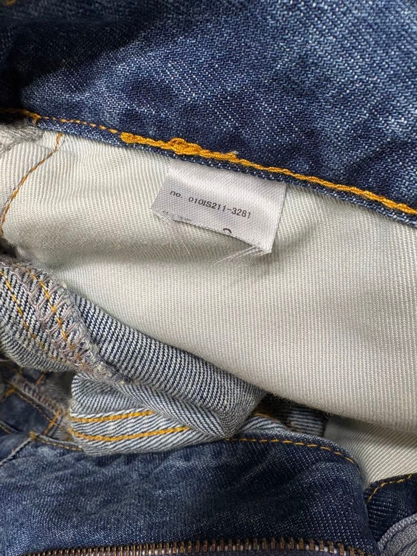 【新品】moussyCROSSWAIST ワイド ストレートデニム0ダークブルー
