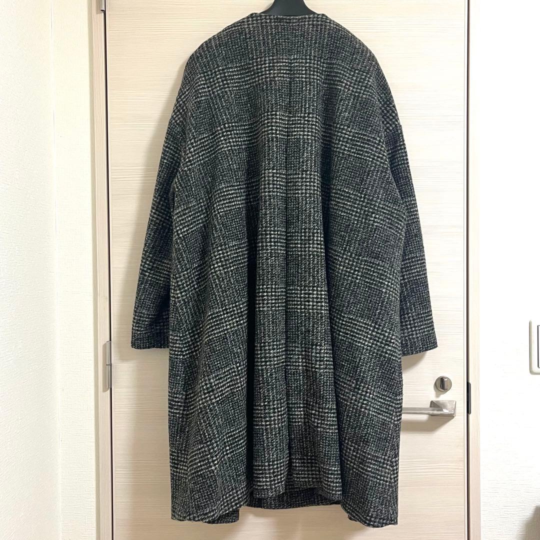 spick and span Wスライバーノーカラーチェックポンチョコート 38