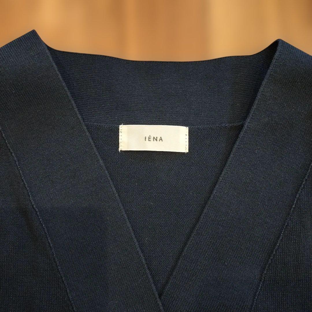 IENA イエナ ドライコットンVネックカーディガン NAVY