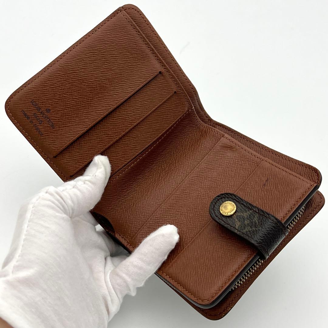 【美品】ヴィトン コンパクトジップ モノグラム 折り財布 M61667